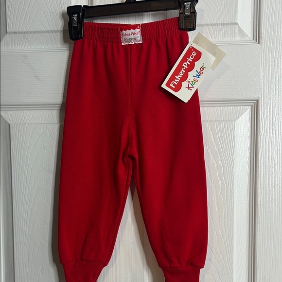 Vintage Fisher-Price Kids Red Bottoms Sweatpants New With Tags 2-4 Toddler - Picture 1 of 3